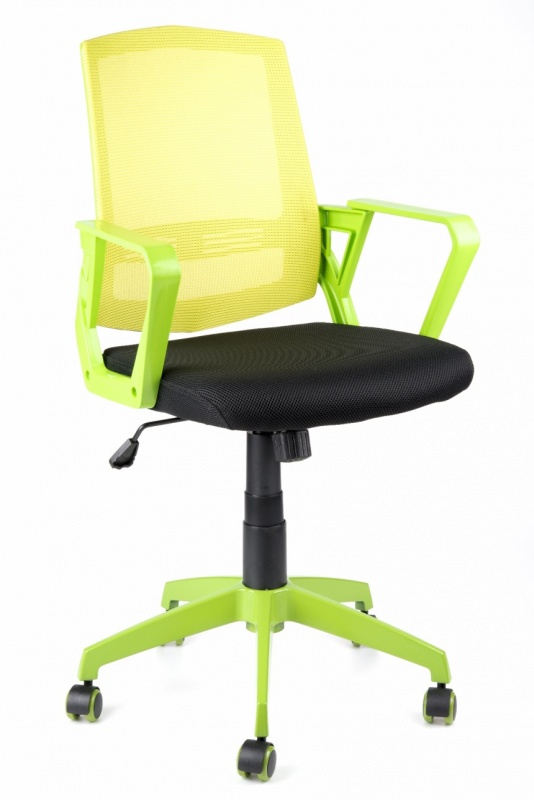židle SUN, zelené područky, zelený opěrák, černý sedák gallery main image