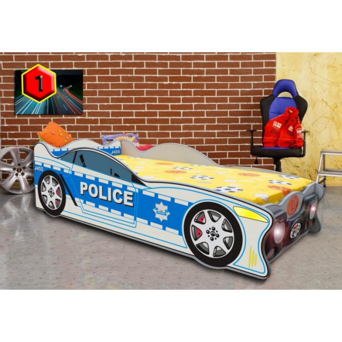 dětská auto postel Speed policie 140x70