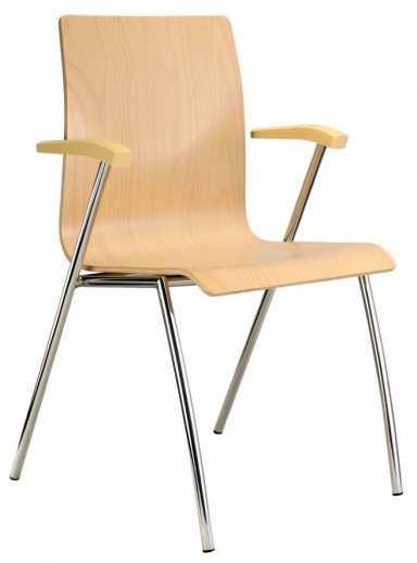 konferenční židle IBIS dřevěná s područkami