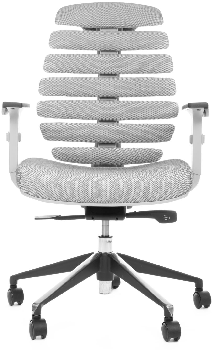 židle FISH BONES šedý plast,šedá látka s černou mřížkou SH04, SLEVA č.37 gallery main image