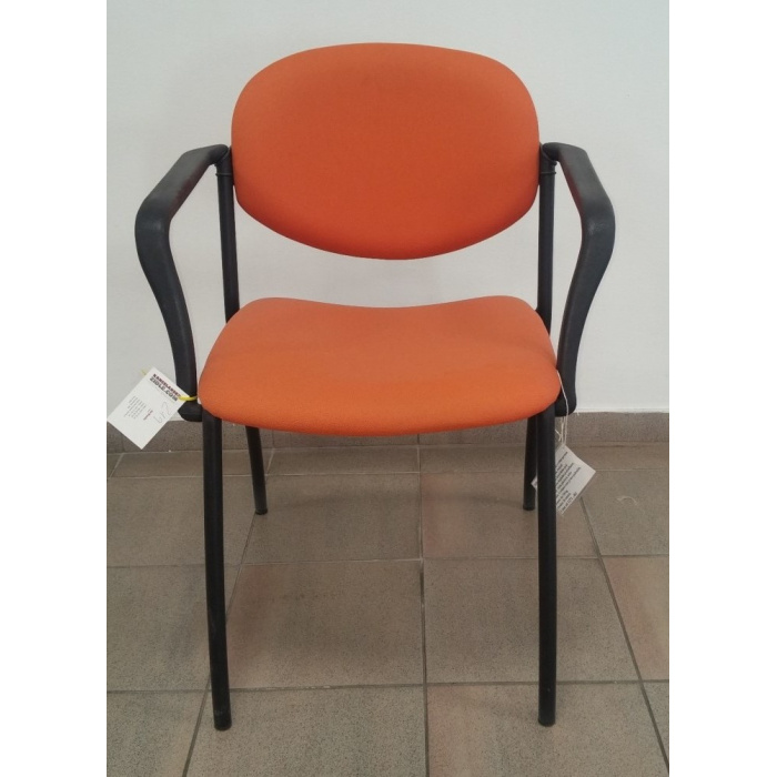 židle WENDY, látka oranžová, područky, SLEVA č.219