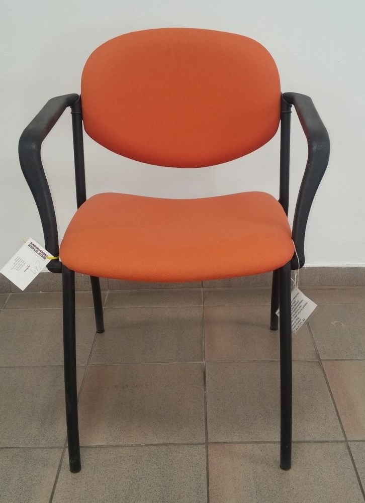 židle WENDY, látka oranžová, područky, SLEVA č.219 gallery main image