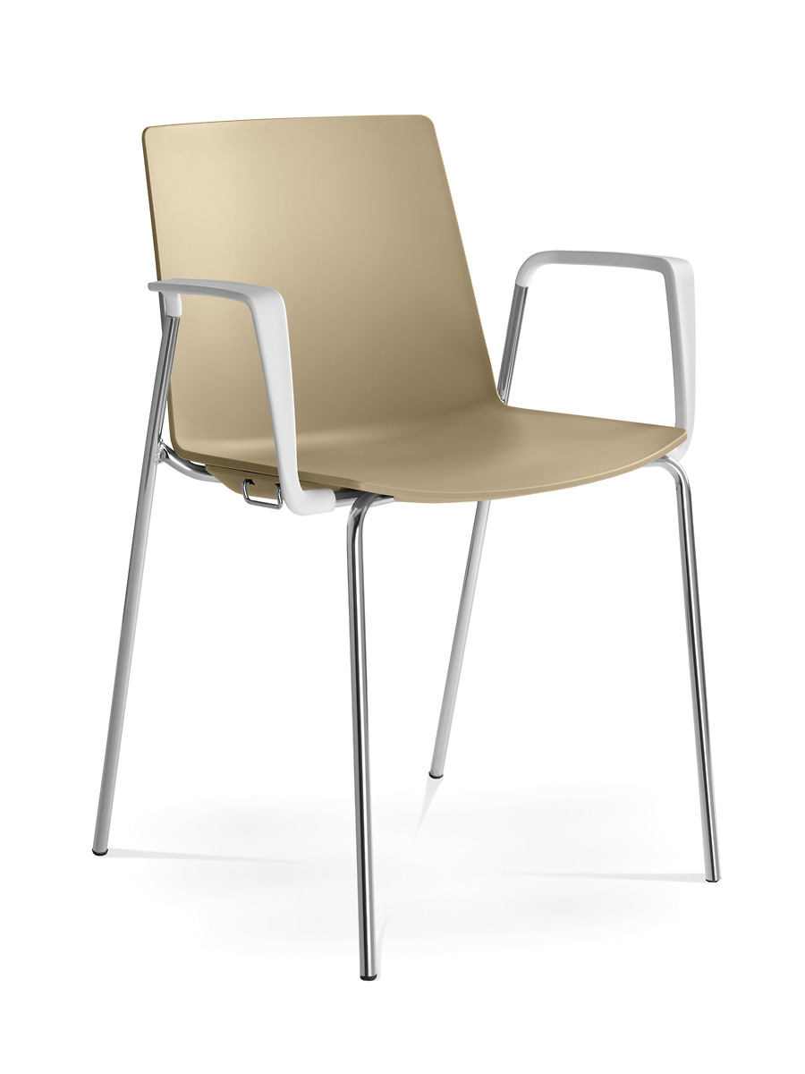 Konferenční židle SKY FRESH 050-N4/BR-N0, područky bílé gallery main image