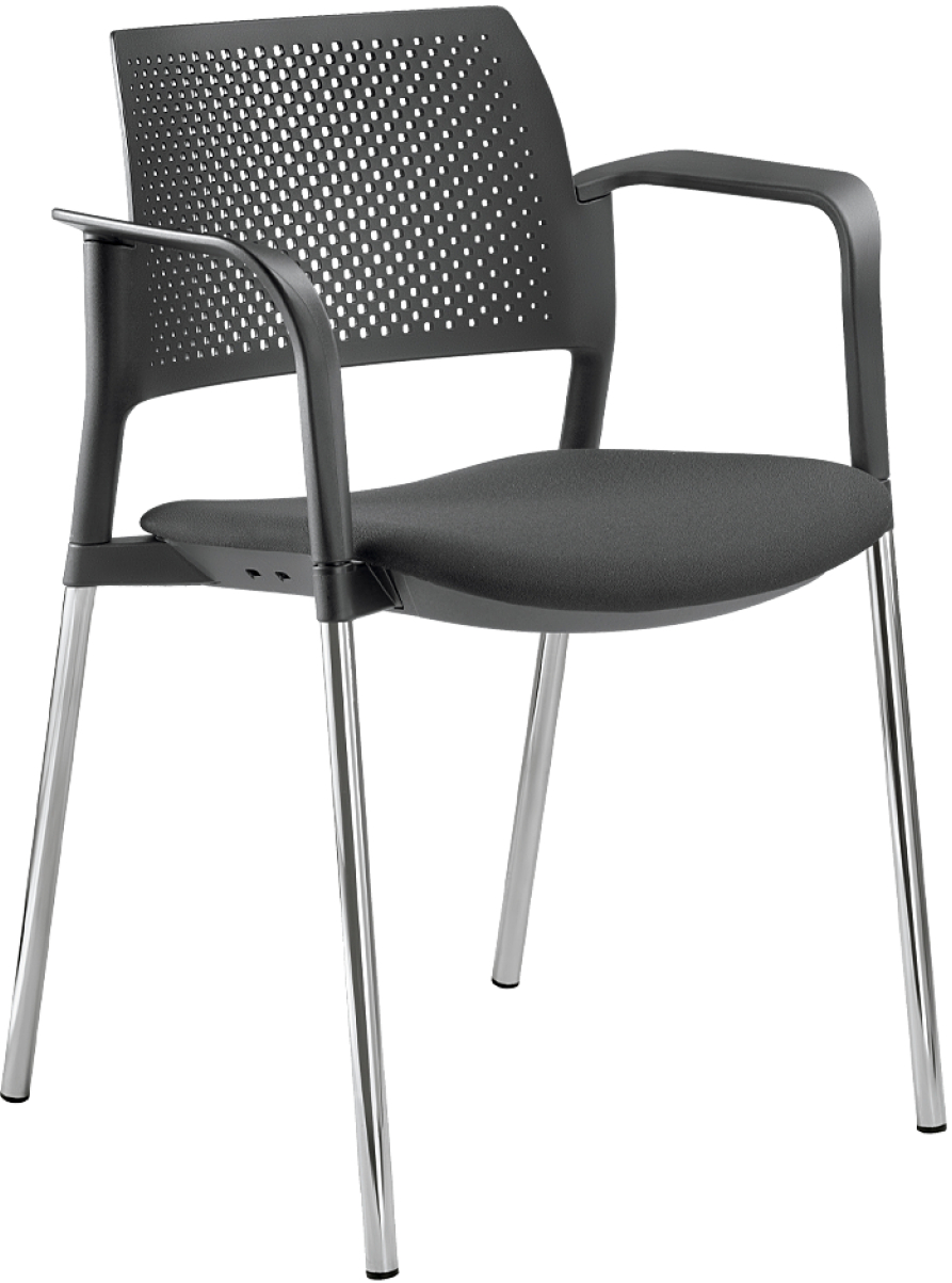 konferenční židle DREAM+ 100BL-N4,BR, kostra chrom