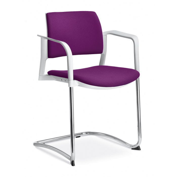 konferenční židle DREAM+ 104WH-Z-N4,BR, kostra chrom