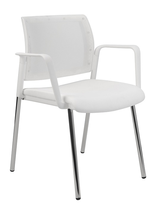 konferenční židle KENT PROKUR síť, bílý plast  gallery main image