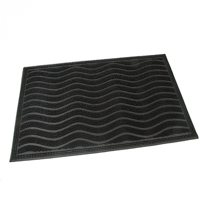 Gumová čistící kartáčová venkovní vstupní rohož Waves60 x 40 cm