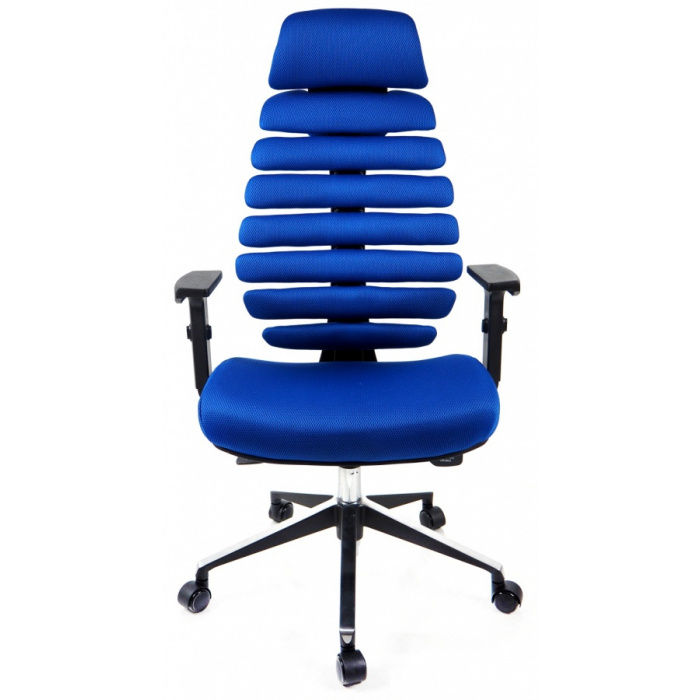 kancelářská židle FISH BONES PDH černý plast, modrá látka TW10
