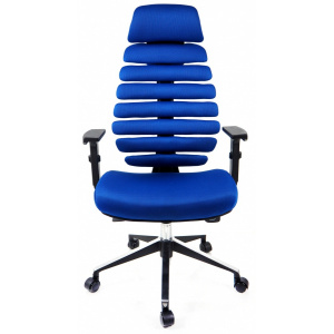 kancelárska stolička FISH BONES PDH čierny plast, modrá látka TW10