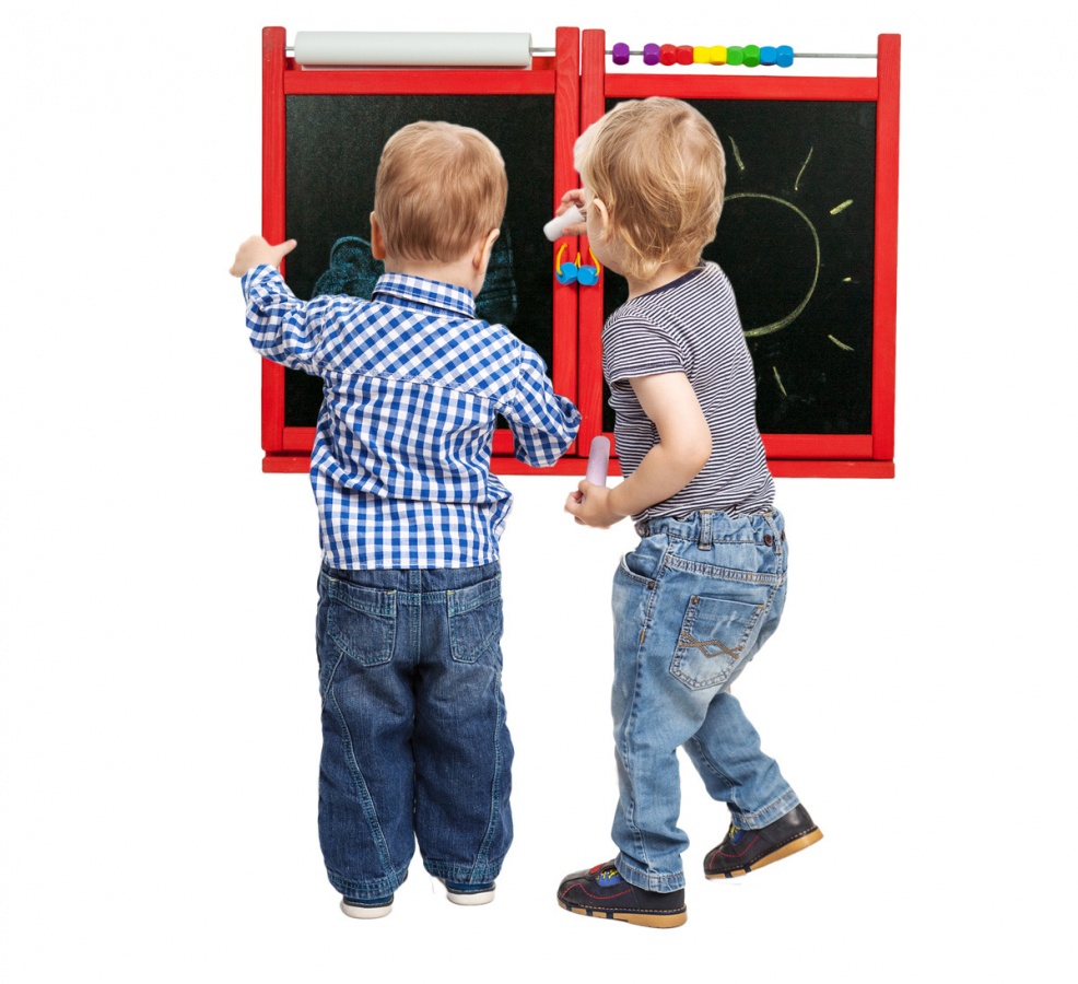 Dětská magnetická/křídová tabule na stěnu - červená  gallery main image