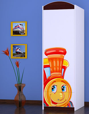 dětská skříň Kevin SZ05-A motiv vláček II gallery main image