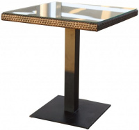 Dizajnový stôl BARCELONA - tm. hnedý
