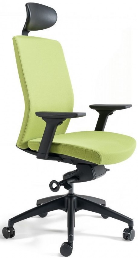 Levně OFFICE MORE Kancelářská židle J2 Black s podhlavníkem