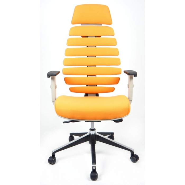 kancelářská židle FISH BONES PDH šedý plast, oranžová 26-65, sleva č. SEK1068