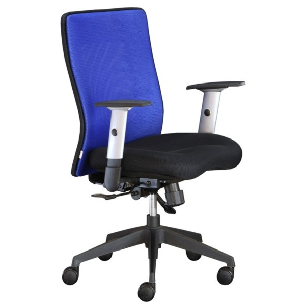 kancelářská židle LEXA bez podhlavníku, modrá