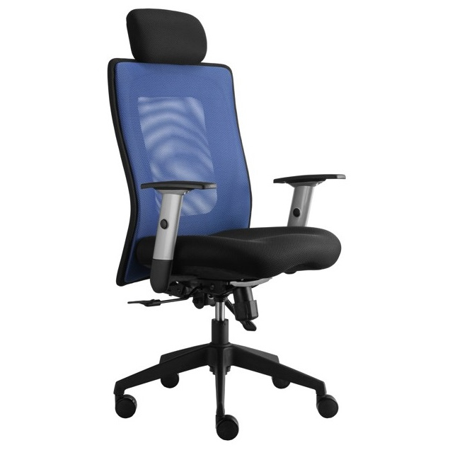 kancelářská židle LEXA s podhlavníkem, modrá 
