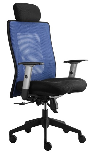 kancelářská židle LEXA s podhlavníkem, modrá  gallery main image