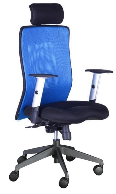 kancelářská židle LEXA XL+3D podhlavník,modrá gallery main image