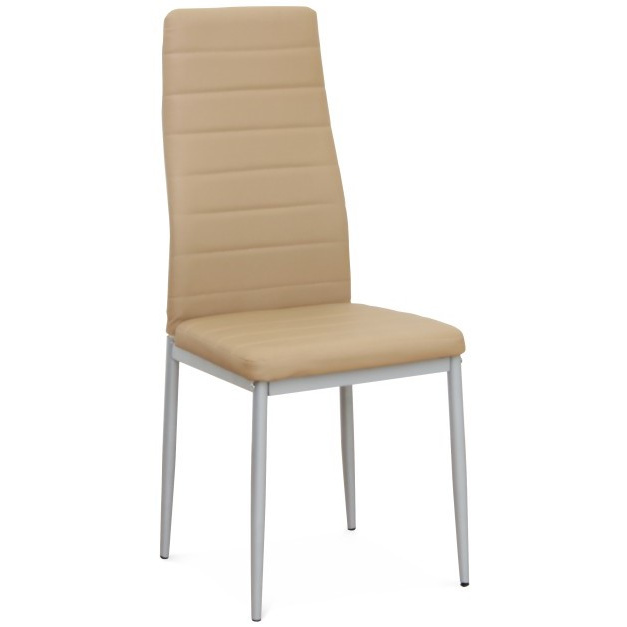 Jídelní židle COLETA NOVA béžová ekokůže/stříbrná podnož