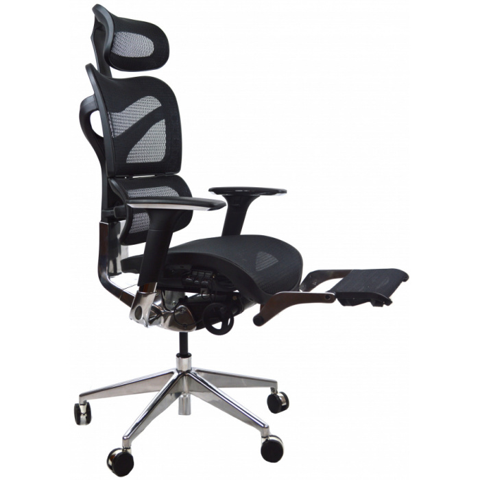 kancelářská židle ARIES JNS-701L s integrovanou podnožkou, černá W-11
