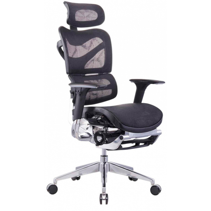 kancelářská židle ARIES JNS-701L s integrovanou podnožkou, černá W-51