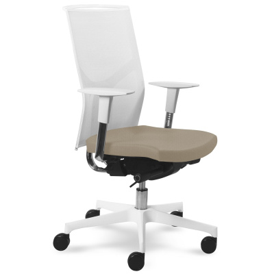 kancelárská stolička Prime 2302 W, biele prevedenie