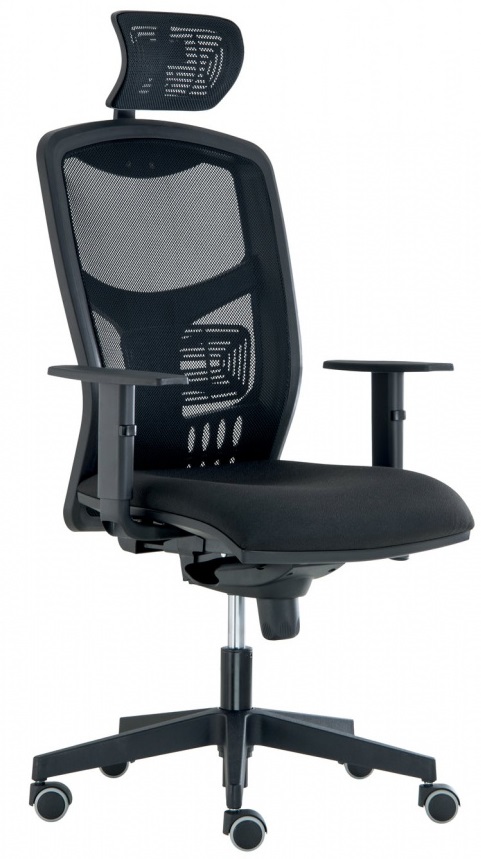 Kancelářská židle YORK síť s 3D PDH a područkami, BLACK 27