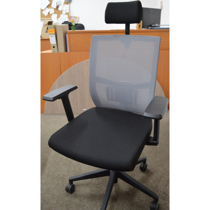 Kancelářská židle ANDY NEW černý sedák šedá síťovina, č. AOJ284
