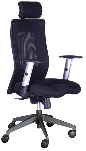 Levně ALBA kancelářská židle LEXA XL+3D podhlavník, černá