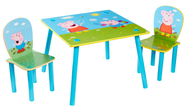 Dětský stůl s židlemi PRASÁTKO PEPPA gallery main image