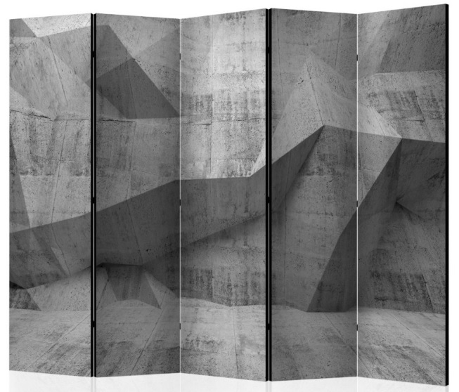 Paraván betonová geometrie 5ti dílný gallery main image