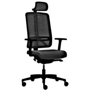 Kancelárska stolička FLEXI FX 1104, 1D podrúčky, čierna s PDH SKLADOVÁ