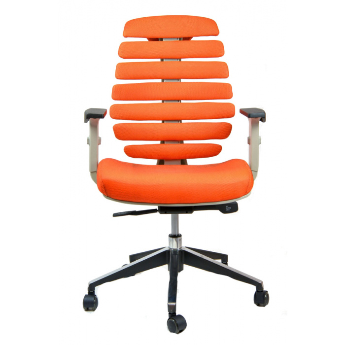 kancelářská židle FISH BONES šedý plast,oranžová látka SH05 č.AOJ809S 