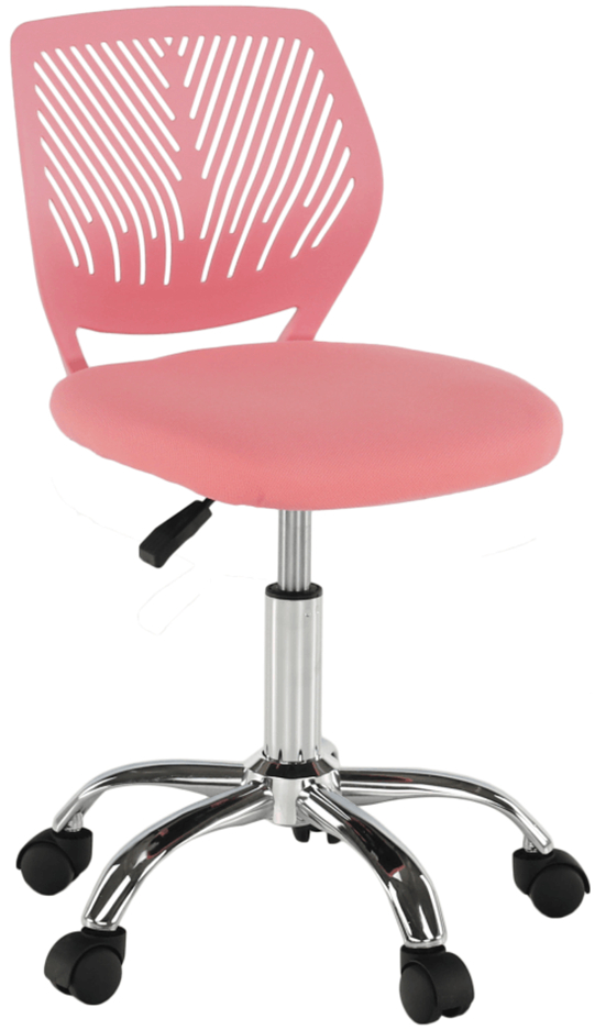 Levně TEMPO KONDELA Studentská otočná židle, růžová/chrom, SELVA