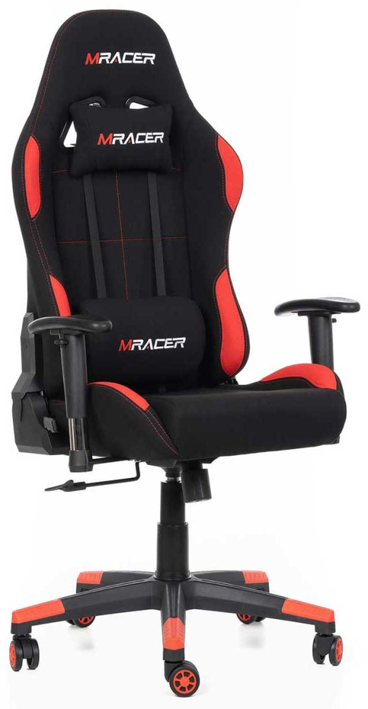 Herní židle MRacer látková, černo-červená gallery main image