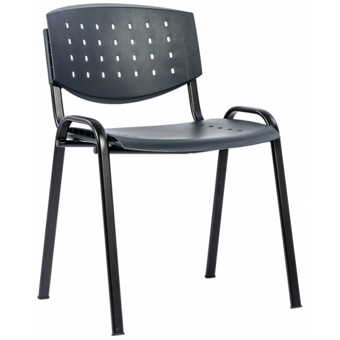 konferenční plastová židle LAYER šedá / černá kostra