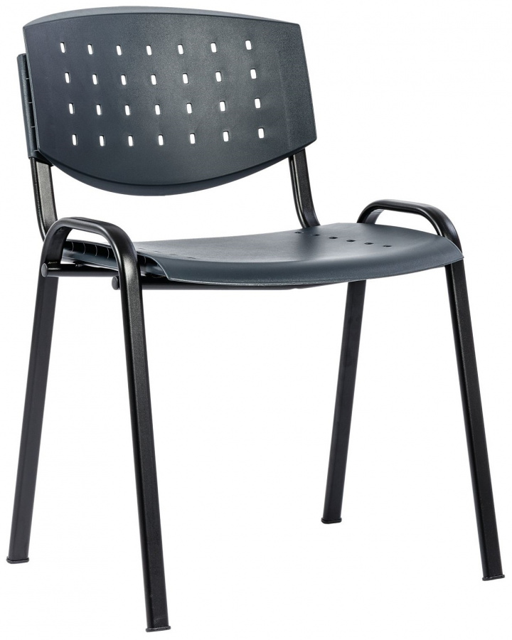 Levně ALBA konferenční plastová židle LAYER šedá / černá kostra