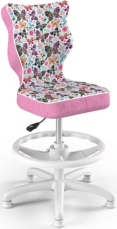 Dětská židle Petit White 4 HC+F s opěrným kruhem motýlci gallery main image