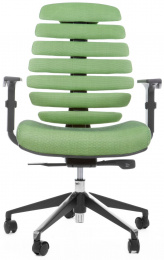 kancelárska stolička FISH BONES čierny plast, zelená látka SH06, č.SL007