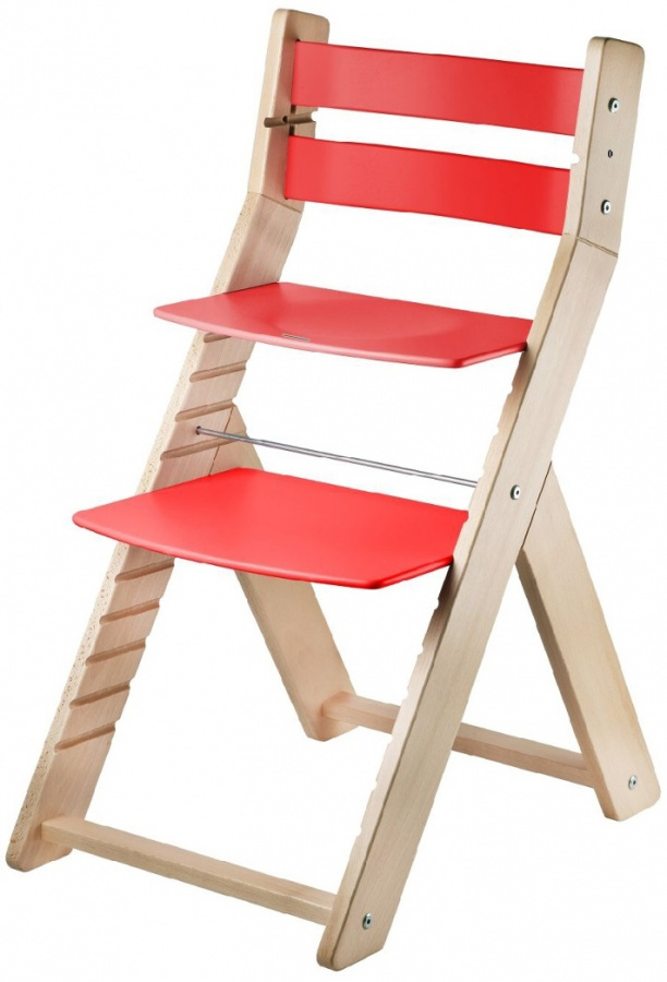 Levně WOOD PARTNER Rostoucí židle SANDY natur/ červená