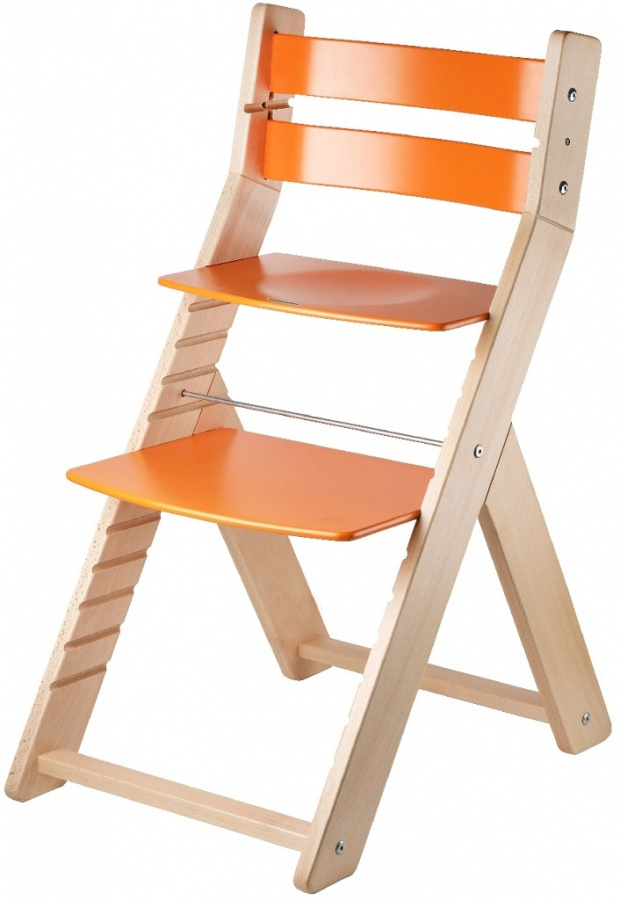 Levně WOOD PARTNER Rostoucí židle SANDY natur/ oranžová