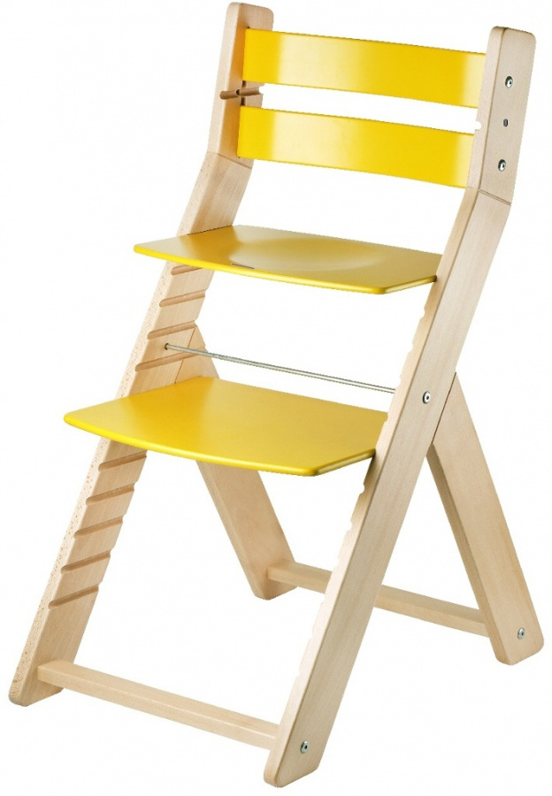 Levně WOOD PARTNER Rostoucí židle SANDY natur/ žlutá