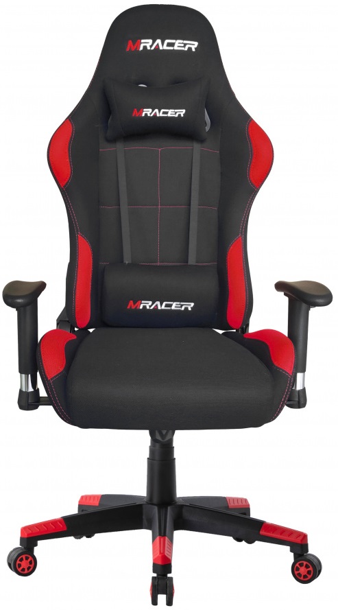 Herní židle MRacer látková, černo-červená, č. APR006 gallery main image