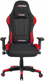 Herná stolička MRacer látková, čierno-červená, č. APR006