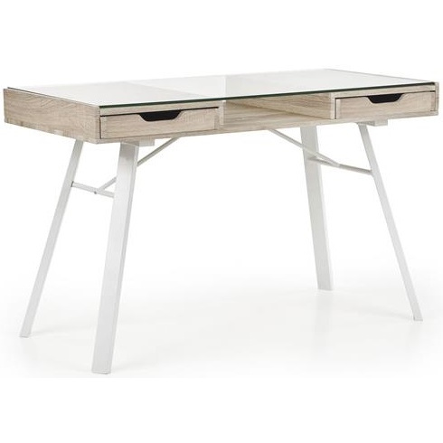 Psací stůl B33, dub sonoma/ bílá