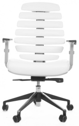 Kancelárska stolička FISH BONES, sivý plast, biela koženka 480091