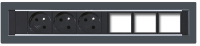 Konfigurovateľný pevný panel, 3x el. zásuvka, 3x voľný slot pre 3 až 6 konektorov - KPP 6