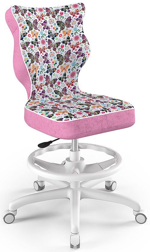 Levně ENTELO Dětská židle Petit White 4 HC+F s opěrným kruhem ST31 motýlci