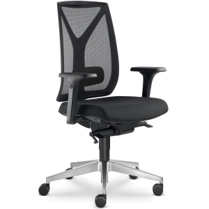 Kancelárská stolička LEAF 503-SYS, posuv sedáku, čierna skladová