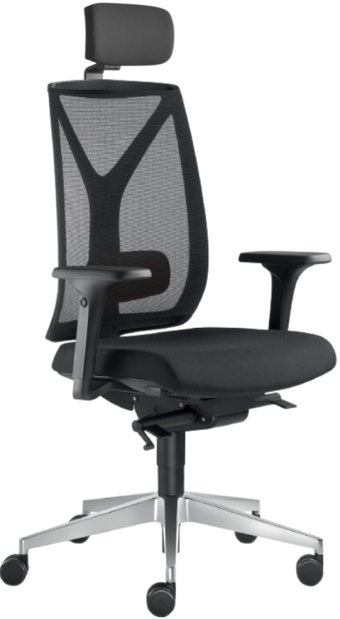 Levně LD SEATING Kancelářská židle LEAF 503-SYS, s podhlavníkem, posuv sedáku, černá skladová
